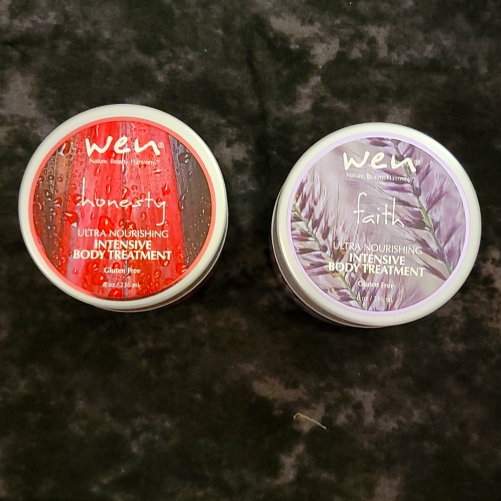 WEN Ultra Nourishing Body Treatment - Two Jars - Faith & Honesty - New